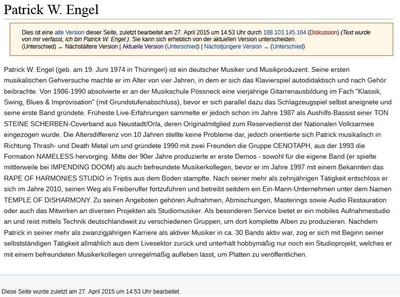 Screenshot von Wikipedia